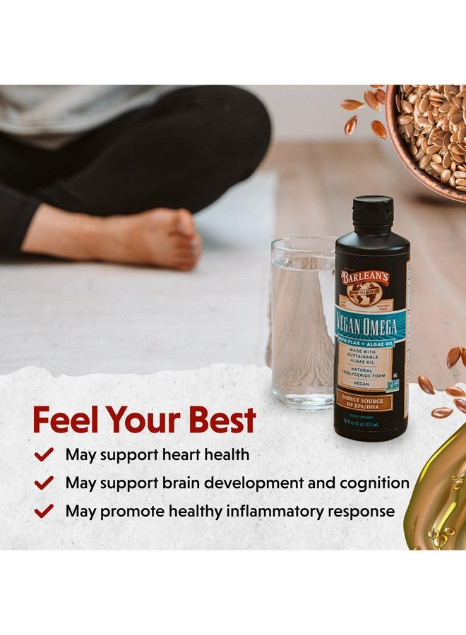 Barlean's Vegan Omega Liquid Flax and Algae Oil Plant Based EPA DHA Supplement from Algal Oil and Organic Flaxseed, Omegas 3 6 and 9 Fatty Acid Supplements, 16 Ounces - Image 4
