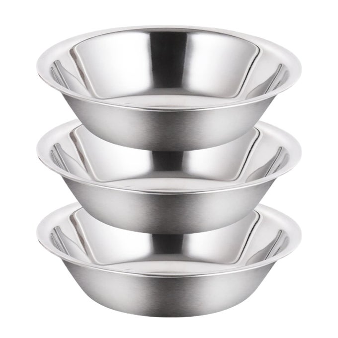 HEAVY DUTY STAINLESS STEEL MIRROR FINISH COMMERCIAL RESTAURANT MIXING BOWL 3 QUART SET OF 3