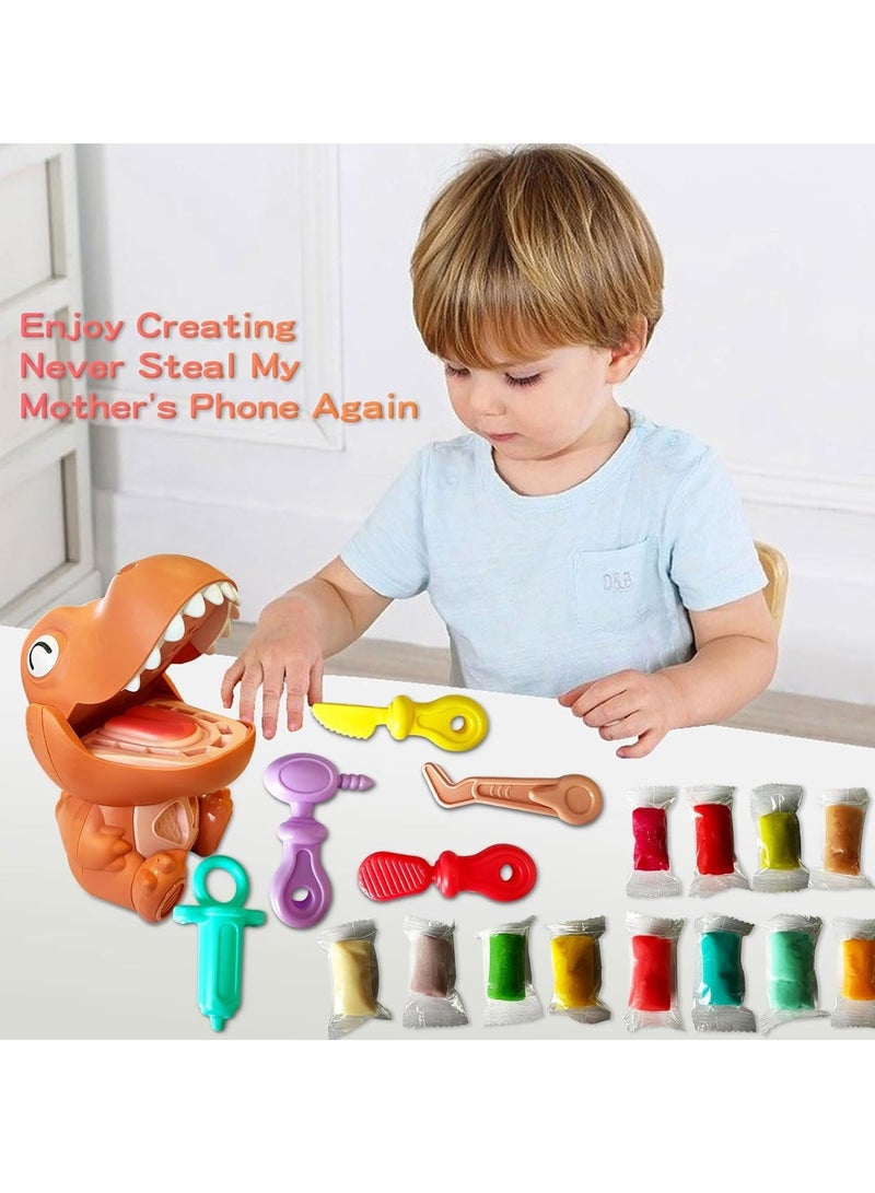 KASTWAVE Dough Dentist Dinosaur Toy Set - Clay Modeling Kit for Kids 3+ Years  - Image 5