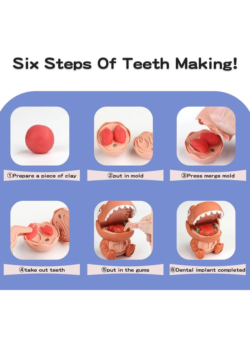 KASTWAVE Dough Dentist Dinosaur Toy Set - Clay Modeling Kit for Kids 3+ Years  - Image 4