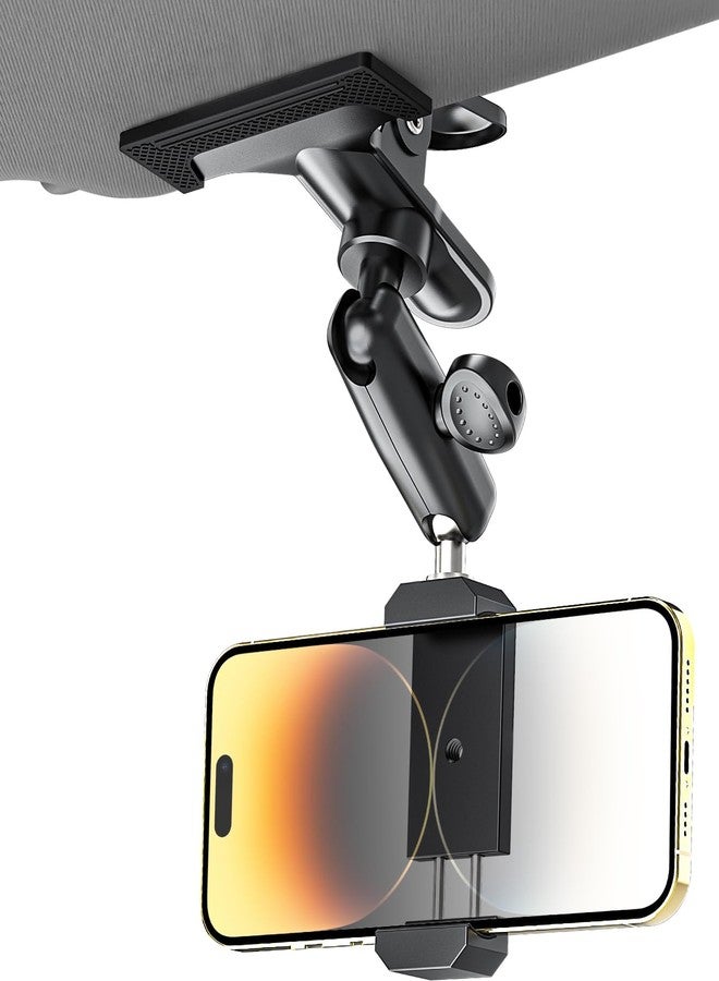 Dosvsi Sun Visor Car Phone Mount, Upgraded Durable All Metal - Cell Phone Holder for Car Visor, 360° Adjustable Steering Wheel Clip for iPhone 16 15 14 13 Pro Max, Glalaxy S A Serie, Z Flip,4-7" Phone - Image 1