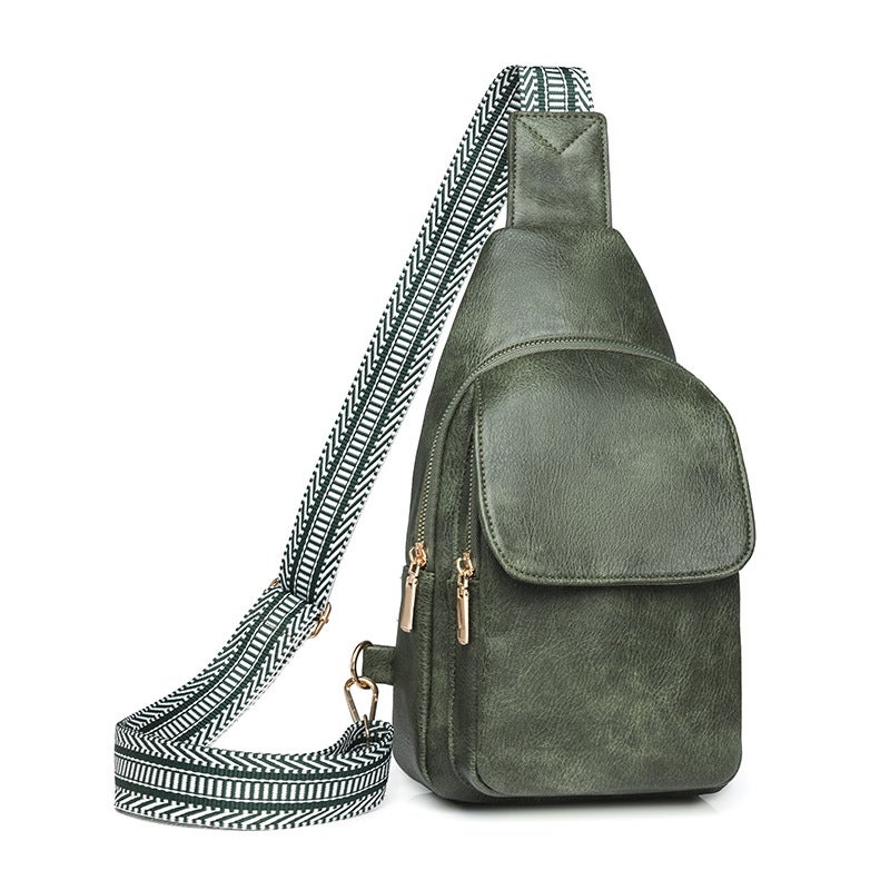 Women's PU Sling Bag Waist Pack with Zipper Closure, Polyester Lining and Multiple Interior Pockets - Image 1