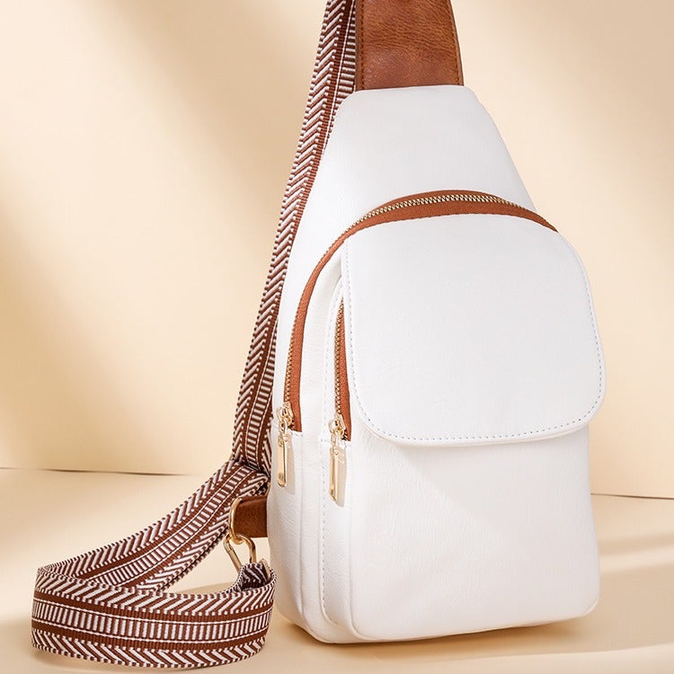 Women's PU Sling Bag Waist Pack with Zipper Closure, Polyester Lining and Multiple Interior Pockets - Image 4