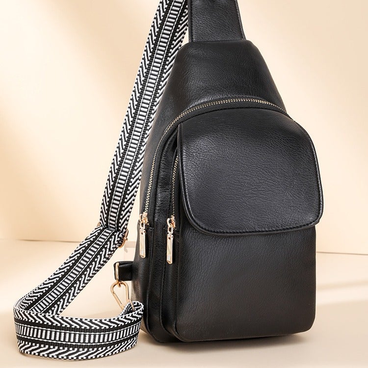 Women's PU Sling Bag Waist Pack with Zipper Closure, Polyester Lining and Multiple Interior Pockets - Image 5