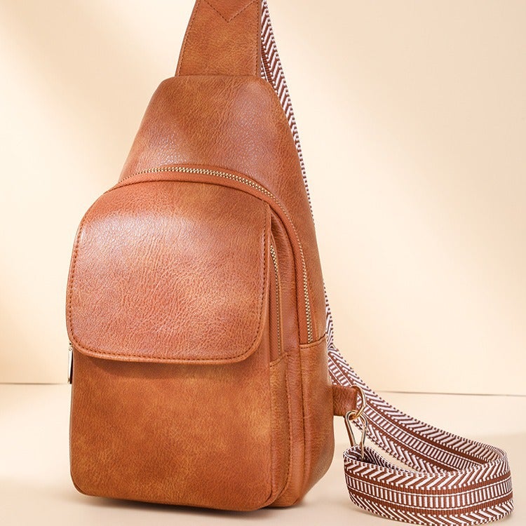 Women's PU Sling Bag Waist Pack with Zipper Closure, Polyester Lining and Multiple Interior Pockets - Image 2