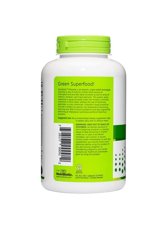NutriBiotic- Chlorella Super Green Food 500 mg 300 Tabs | Broken Cell Wall Nutrient-Rich Microalgae, Water Cultivated Superfood | Chlorophyll with Vitamins, Minerals & Trace Elements | Vegan & Non-GMO - Image 2
