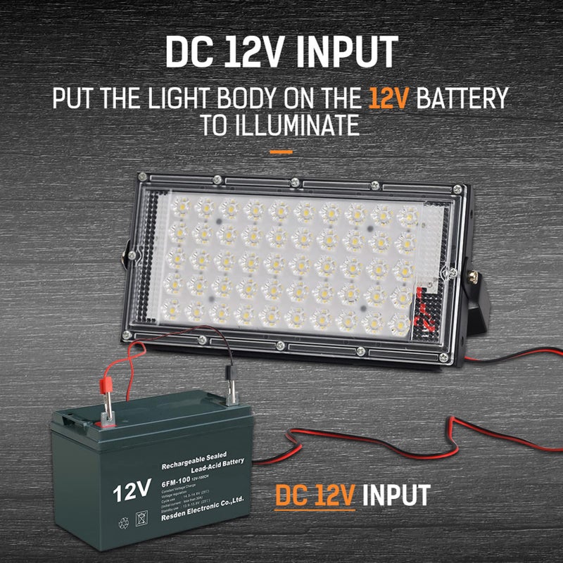 50W LED Flood Light Super Bright White IP66 Waterproof 120 Degree Beam Outdoor Floodlight Iron Material - Image 4