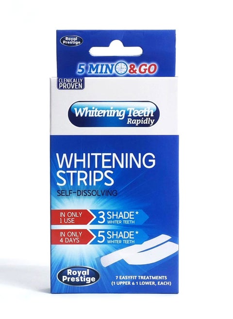 Rapid Teeth Whitening Strips Kit for Sensitive Teeth, Gentle on Enamel and Gums, Fast Acting Help Remove yellowing/Coffee/Soda Stains - 7 Pieces