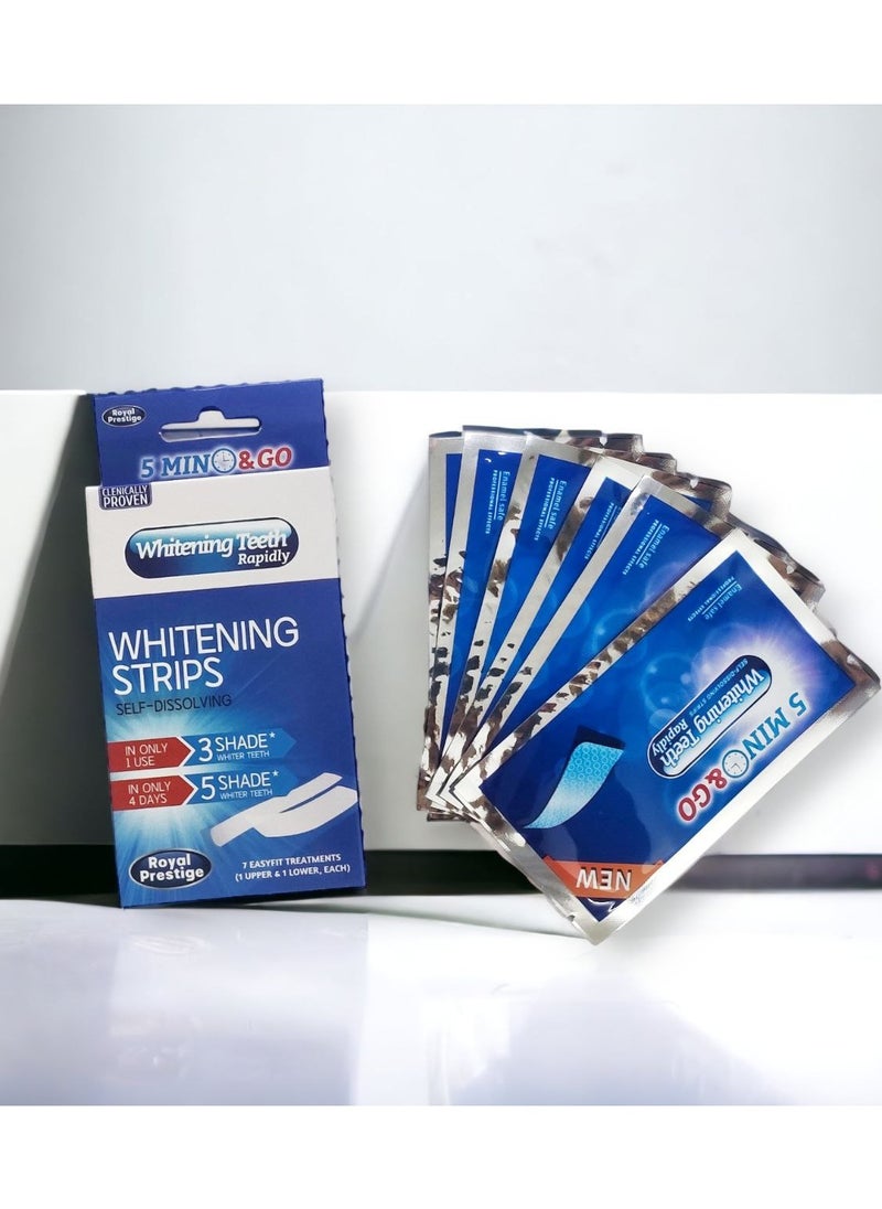 Generic - Rapid Teeth Whitening Strips Kit for Sensitive Teeth, Gentle on Enamel and Gums, Fast Acting Help Remove yellowing/Coffee/Soda Stains - 7 Pieces - Image 1