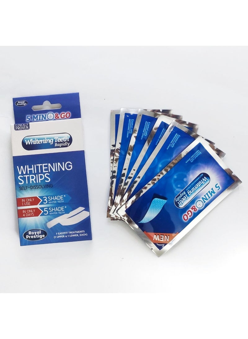 Generic - Rapid Teeth Whitening Strips Kit for Sensitive Teeth, Gentle on Enamel and Gums, Fast Acting Help Remove yellowing/Coffee/Soda Stains - 7 Pieces - Image 1