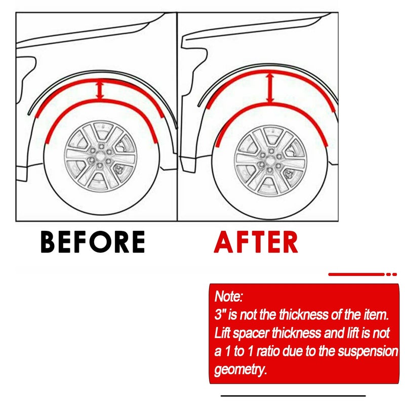 RJSPHH 3" Front Leveling lift kit Compatible with 1999-2006 Chevrolet Silverado/GMC Sierra 1500 2WD - Image 4