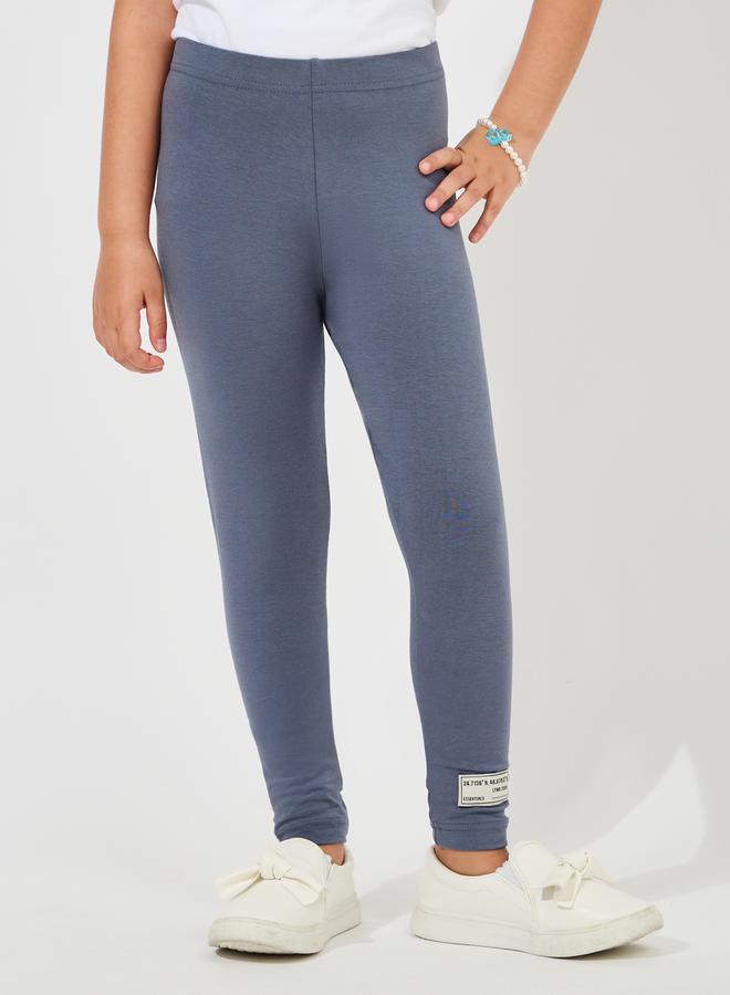 Styli Patch Detail Elastic Waistband Leggings  - Image 1
