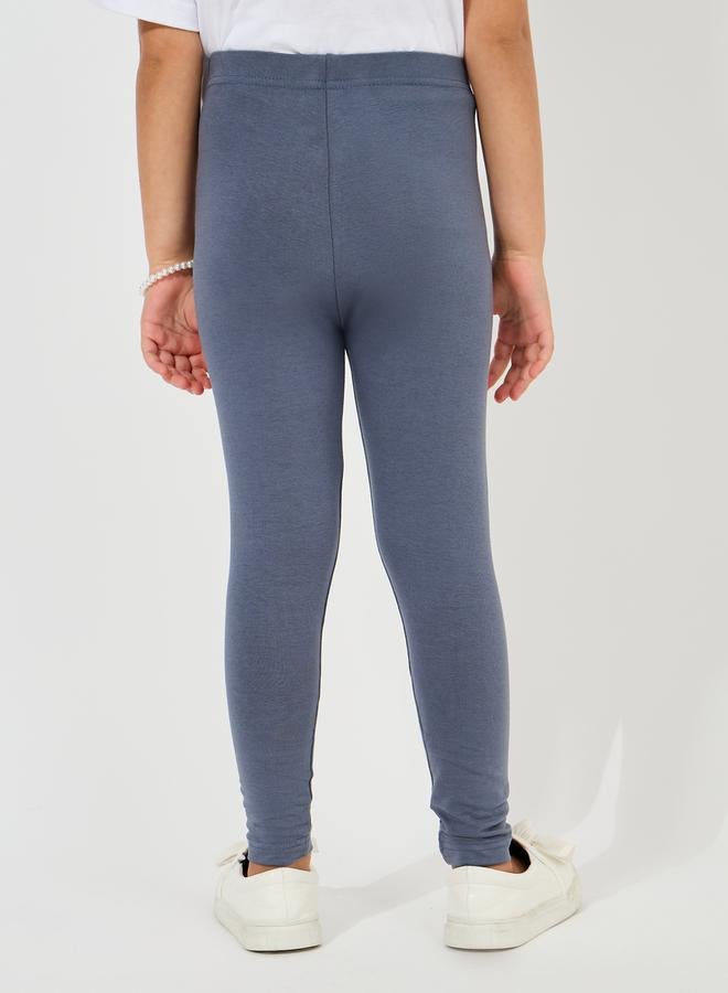 Styli Patch Detail Elastic Waistband Leggings  - Image 4