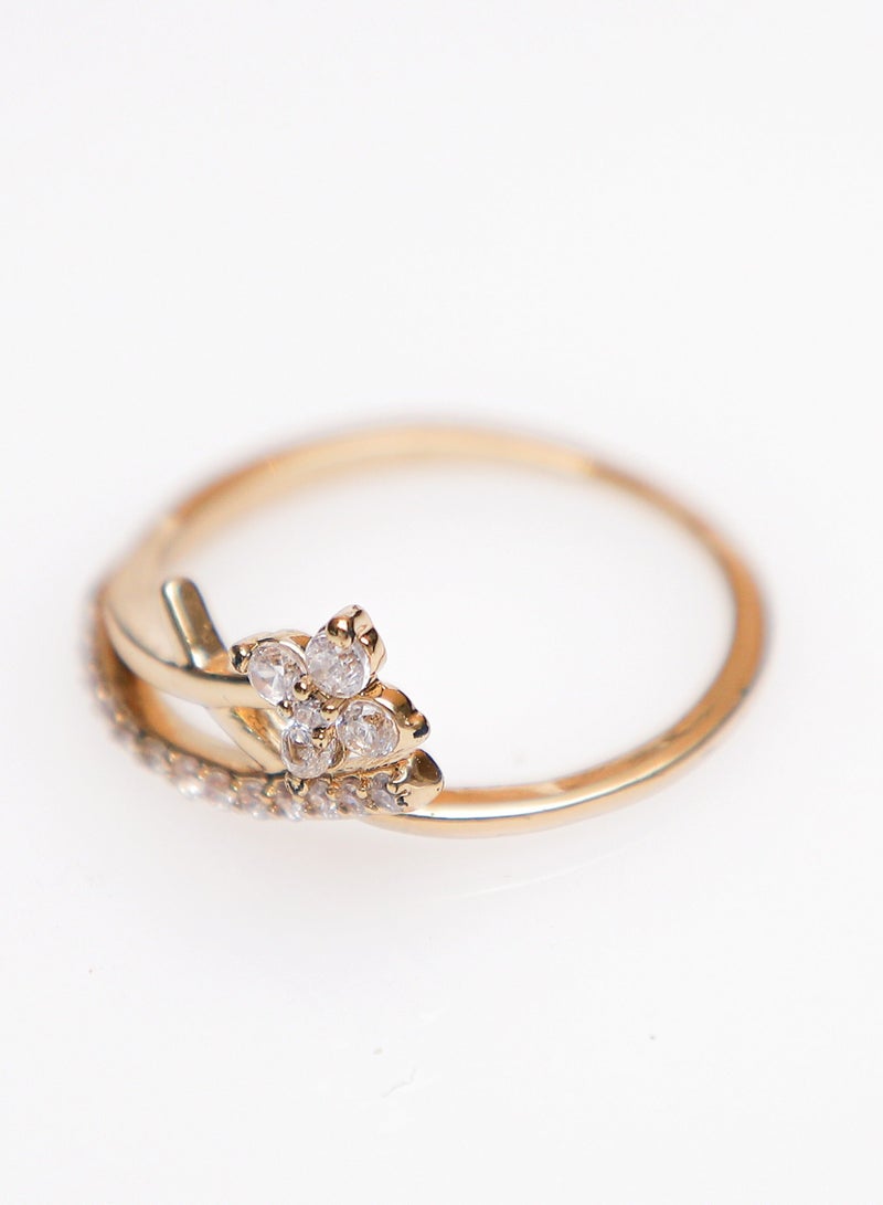 LMA Crystal Flower Gold-toned Ring - Image 3