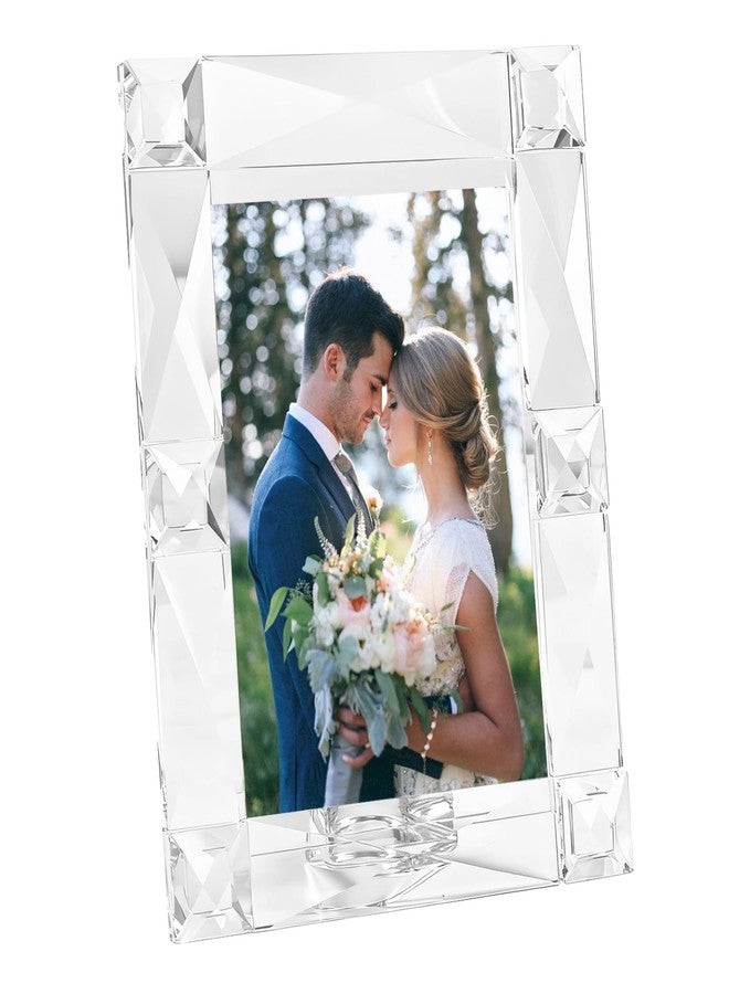 kitCom Crystal 5x7 Inch Picture Frame Sparkling for Home Decor, Wedding Frame Tabletop Display, Display Photo 5''x 7'', Comes with Gift Box - Image 1