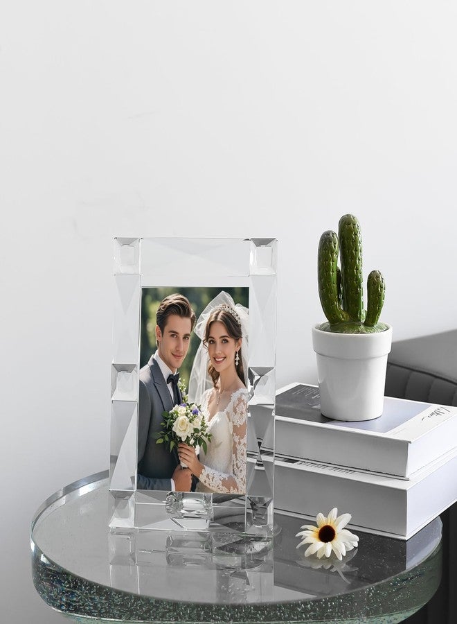 kitCom Crystal 5x7 Inch Picture Frame Sparkling for Home Decor, Wedding Frame Tabletop Display, Display Photo 5''x 7'', Comes with Gift Box - Image 4