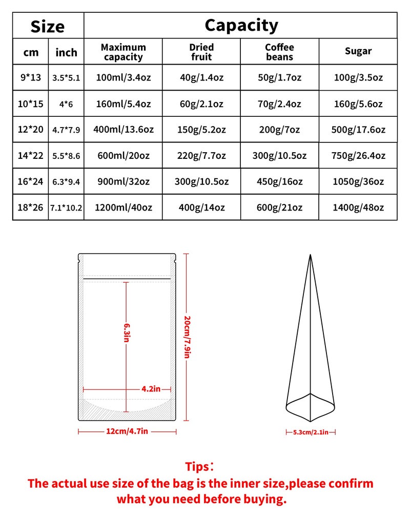 FireKylin 100 Pack Resealable Stand Up Bags,4.7" x 7.9" Smell Proof Pouch Sealable Foil Pouch Bags for Packaging (Blue) - Image 2