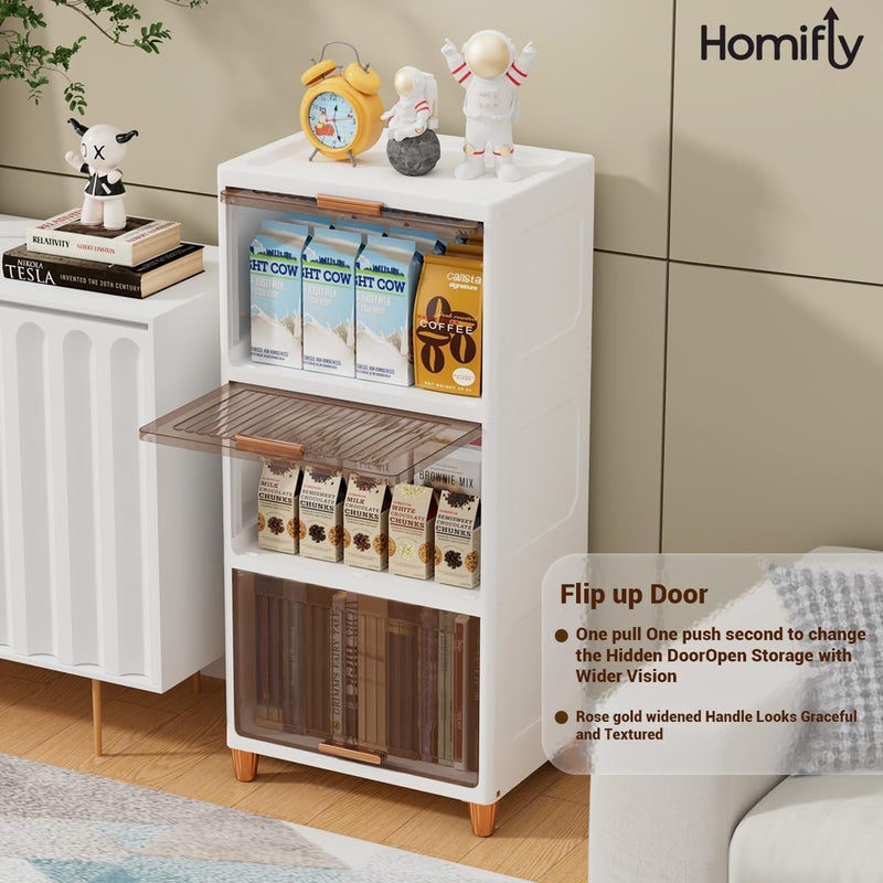 HOMIFLY 6 Tier Foldable Plastic Kitchen CupboardCloth Rack for StorageVersatile and Sturdy Wardrobe for ClothesStorage OrganizerCloset for BedroomLiving RoomLaundry RoomStudyWhite - Image 5