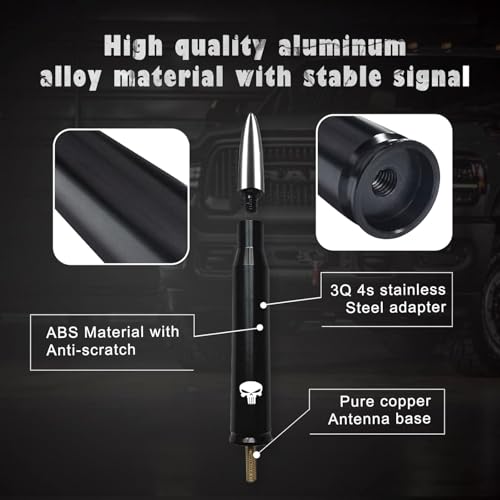 Miytsya Car Truck Bullet Antenna for GM Chevy Silverado 1500 2500 3500 HD Avalanche GMC Sierra 1500 2500 3500 Denali Heavy Duty Pickup Trucks Accessories (Silver) - Image 5