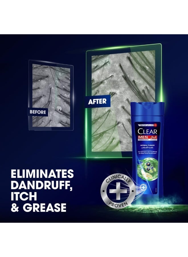 Clear Men Anti-Dandruff Herbal Fusion 2 in 1 Shampoo + Conditioner- 400ml - Image 5