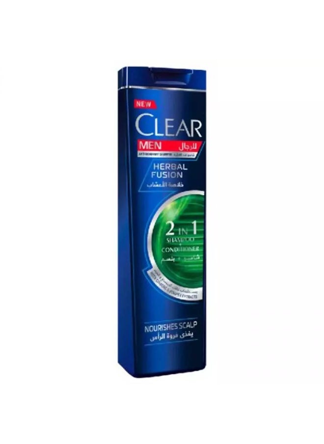 Clear Men Clear Men Anti-Dandruff Herbal Fusion 2 in 1 Shampoo + Conditioner- 400ml  - Image 3