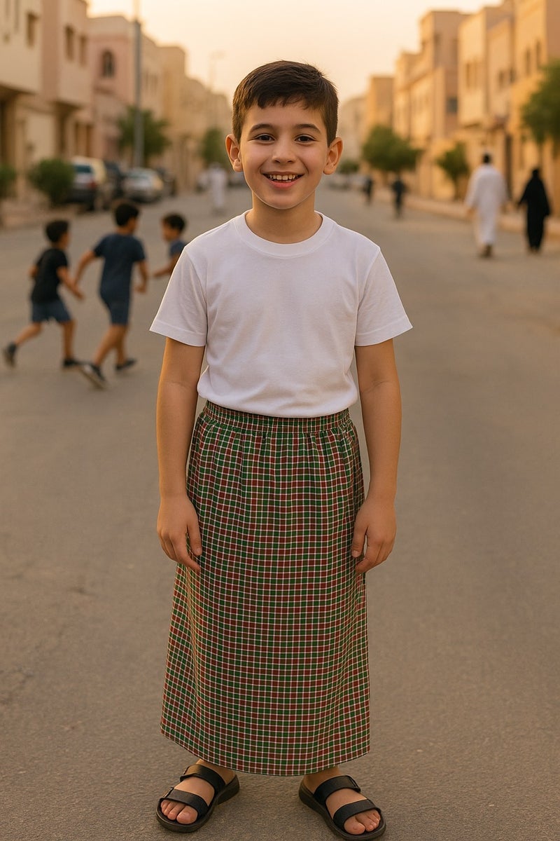 بهنس فوطة ولادي وزرة مطاط  للاولاد وزرة صيفي مريحة جدا وباردة لاطفال وزار ولادي معوز صارون فوطة اولاد صاروم اسباعية ولادية مناسب للمنزل والنوم واوقات الصلاة - Image 2