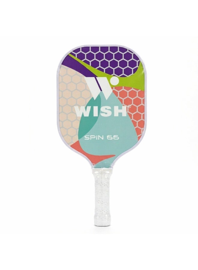 Wish Spin 66 Carbon Fiber Pickleball Paddle – Premium PP Honeycomb Core Paddle for Enhanced Spin, Power & Precision Control - Image 2