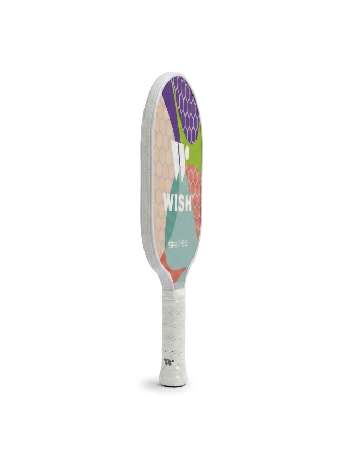 Wish Spin 66 Carbon Fiber Pickleball Paddle – Premium PP Honeycomb Core Paddle for Enhanced Spin, Power & Precision Control - Image 1