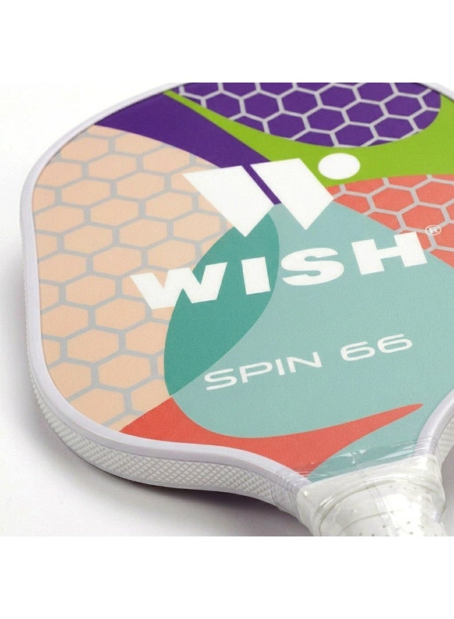 Wish Spin 66 Carbon Fiber Pickleball Paddle – Premium PP Honeycomb Core Paddle for Enhanced Spin, Power & Precision Control - Image 3