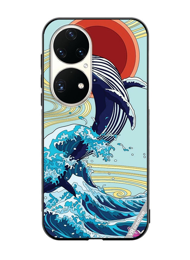 VR CREATIVE Protective Case Cover For Huawei P50 Pro Dolphin Design Multicolour - Image 1