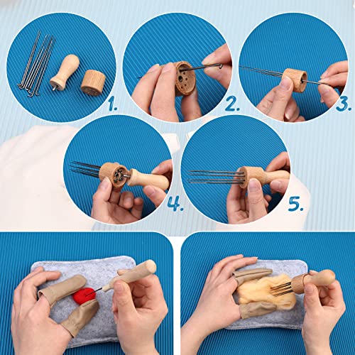 IMZAY Needle Felting Kit, Needle Felting Starter Kit with Exquisite Green Storage Bag, Wool Roving 18 Colors Set, Needle Felting Tools Kit, Wool Felt Tools for Felted Animal Needle Felting Supplies - Image 4