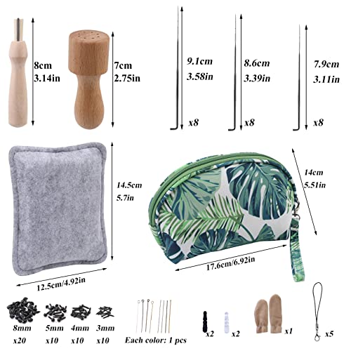 IMZAY Needle Felting Kit, Needle Felting Starter Kit with Exquisite Green Storage Bag, Wool Roving 18 Colors Set, Needle Felting Tools Kit, Wool Felt Tools for Felted Animal Needle Felting Supplies - Image 2