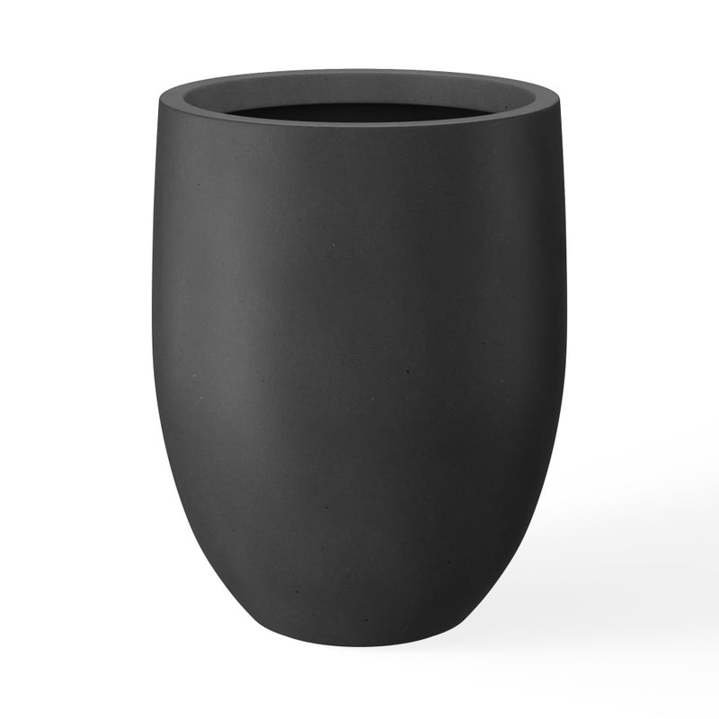 Kante 21.7" H Burnished Black Tall Planter, Large Outdoor Indoor Decorative Pot with Drainage Hole and Rubber Plug, Modern Round Taper Style for Home and Patio - Image 1