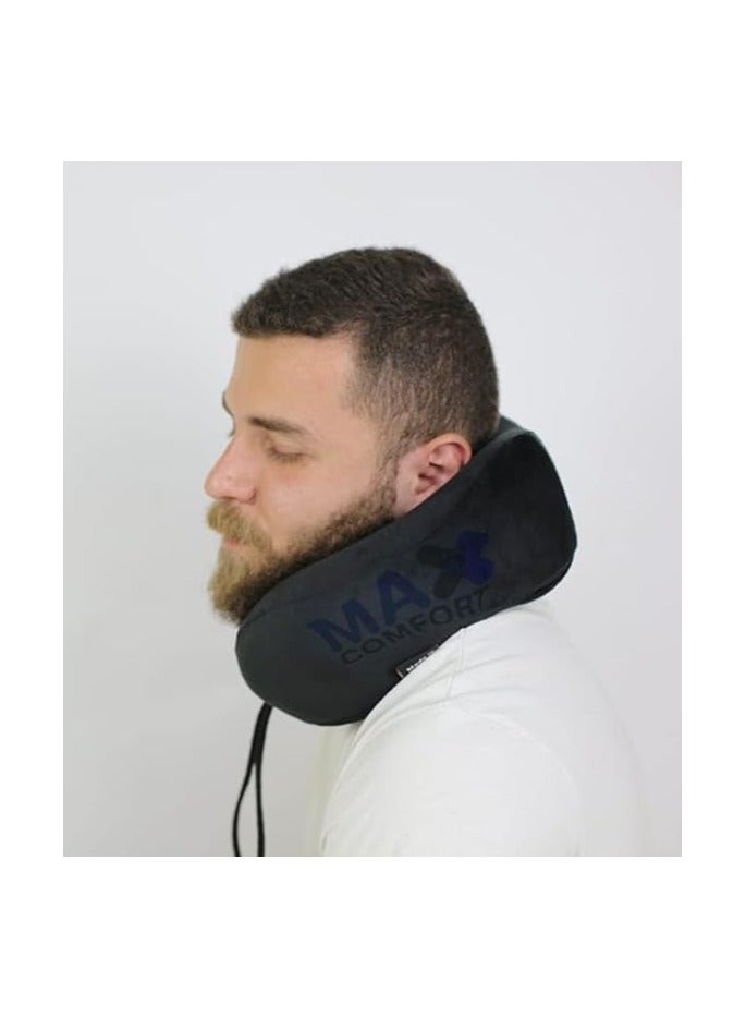 Max Comfort Modern Medical Neck Travel Neck Memory Foam Travel Neck, Black  - Image 3