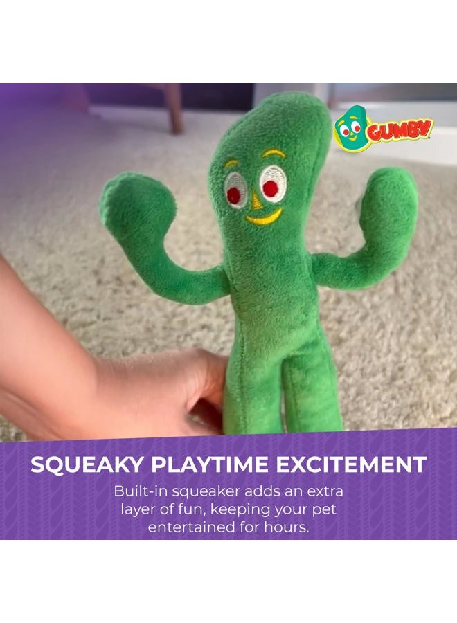 Multipet Gumby Dog Plush Toy - Squeaky Toy for All Dogs - Extra Soft Plush w/ Flexible Legs & Arms - Stuffed Animal for Cuddling & Playing - Cute Dog Pet Toy (9", Green) - Image 4