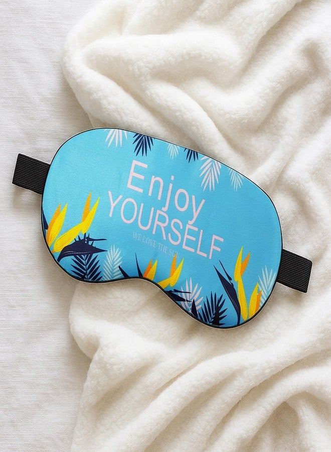 Jenna Sleep Eye Mask with Super Smooth And Adjustable Strap- Super Soft & Cozy, Blindfold and Travelling (Silk_Enjoy_Blue_Gel) - Image 3