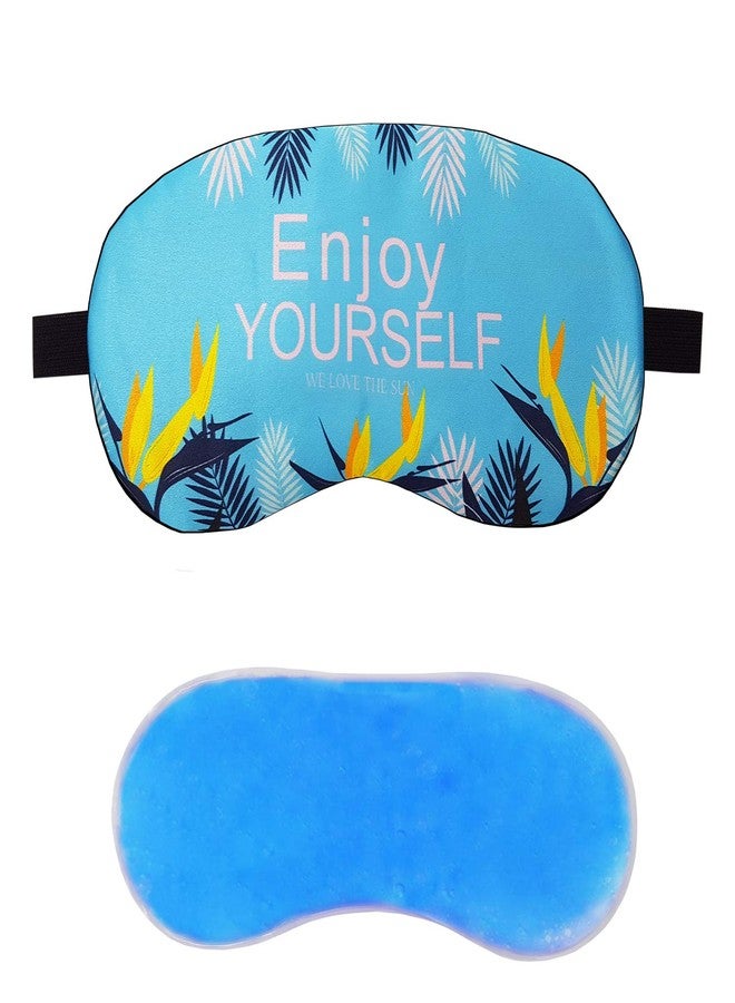 Jenna Sleep Eye Mask with Super Smooth And Adjustable Strap- Super Soft & Cozy, Blindfold and Travelling (Silk_Enjoy_Blue_Gel) - Image 1