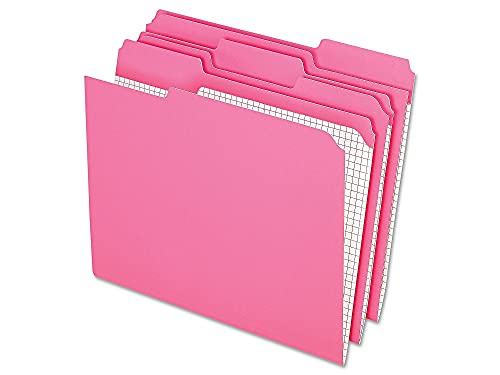 Pendaflex Color File Folders with Interior Grid, Letter Size, Pink, 1/3 Cut, 100/BX (R152 1/3 PIN) - Image 2