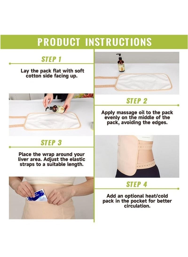 HaLunhi 2 Castor Oil Wraps, Reusable Organic Castor Oil Wrap Set for Liver Detox, Insomnia, Constipation and Inflammation, Adjustable Elastic Band Bamboo Cotton Machine Washable Spill Resistant (violet)  - Image 5
