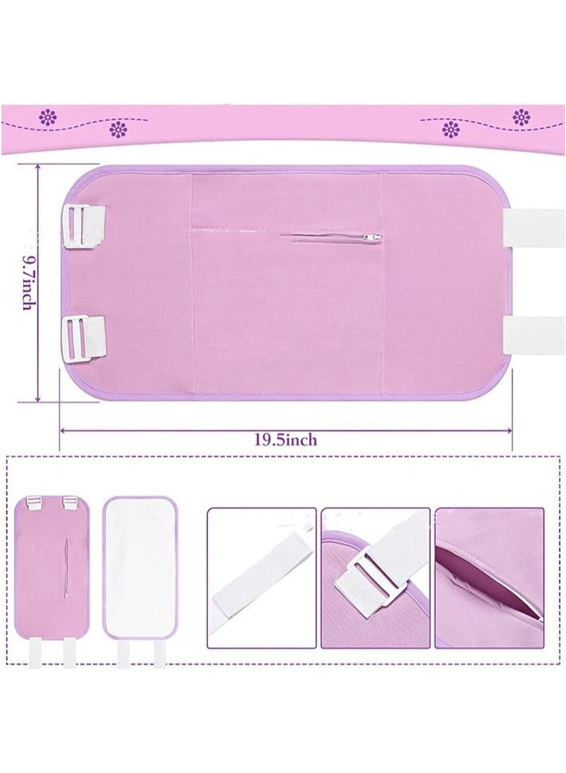 HaLunhi 2 Castor Oil Wraps, Reusable Organic Castor Oil Wrap Set for Liver Detox, Insomnia, Constipation and Inflammation, Adjustable Elastic Band Bamboo Cotton Machine Washable Spill Resistant (violet)  - Image 3