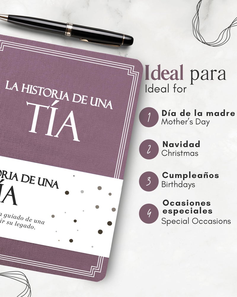 Coco & Lan Tia, comparte tu historia conmigo (Tapa dura): 250+ Preguntas, TÃ­a regalos, Feliz DÃ­a de la Madre, Mejor regalo de sus sobrinos y sobrinas, CumpleaÃ±os y Navidad. (EdiciÃ³n en espaÃ±ol/Spanish Edition) - Image 5