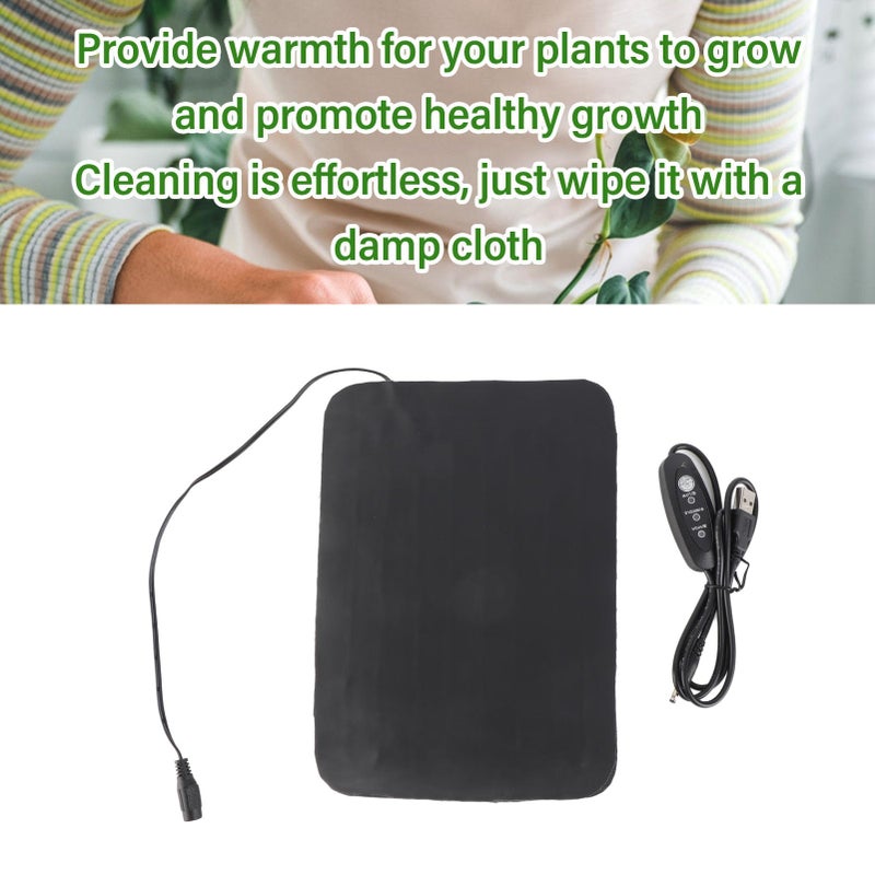 Sunicon Seedling Heat Mat, 3 Gear Adjustable Temperature Warm Hydroponic Heating Pad Waterproof Heating Pad Plant Warmer for Germination, Indoor Gardening, Greenhouse - Image 3