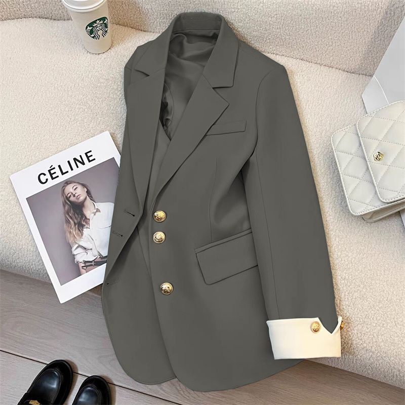 New 2025 Suit Jacket Design Spring and Autumn High-end Design Sense Loose All-match Elegant Fashion Casual Suit Women Red - Image 3