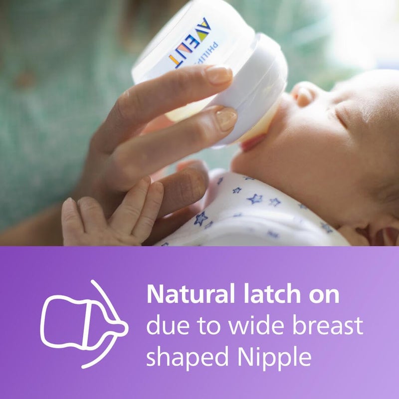 Avent Philips Avent Natural Baby Bottles with First Flow Nipple 2OZ60ML 2 Pack SCF01925 - Image 2