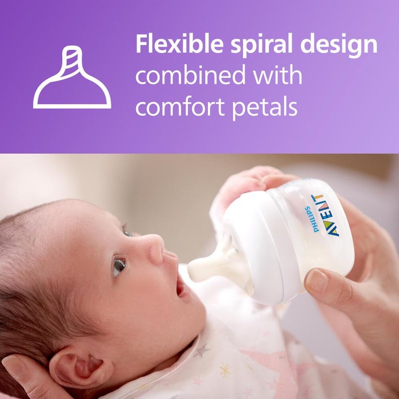 Avent Philips Avent Natural Baby Bottles with First Flow Nipple 2OZ60ML 2 Pack SCF01925 - Image 5