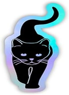 Ym Sketch YM Sketch Holographic Laptop Sticker - Black cat| 2x6 cm area size, 1Pcs| easy peeling and Stick Gift For college,office,artists,students,your car,notebook,laptop,fridge,desk,skateboard 