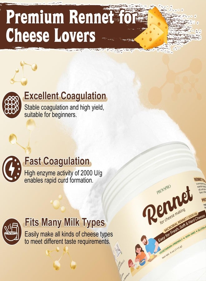 provspro Rennet for Cheese Making, Natural Coagulant for Mozzarella, Feta, Cheddar & More, cheese making supplies Suitable for all milk types at home, Easy to Use - 4 OZ - Image 3