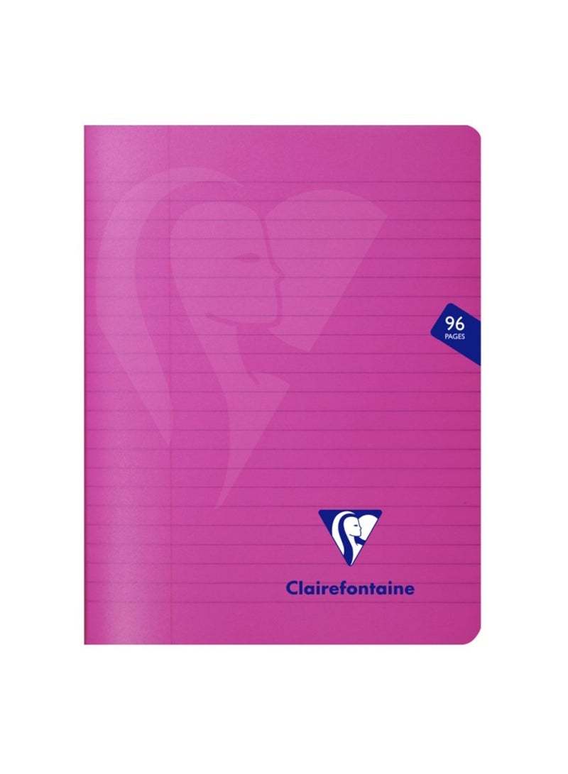 Clairefontaine 1-Piece A5 Size Mymesys Single Line Notebook With Plastic Cover 96 Sheets Purple - Image 1