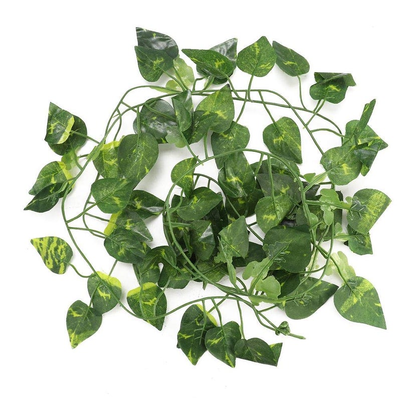 Wonka Repta Vines Flexible Bend Long Vines Artificial Fake Leaves Habitat Decor for Lizard Frogs Snakes and More Reptiles[green leaf]