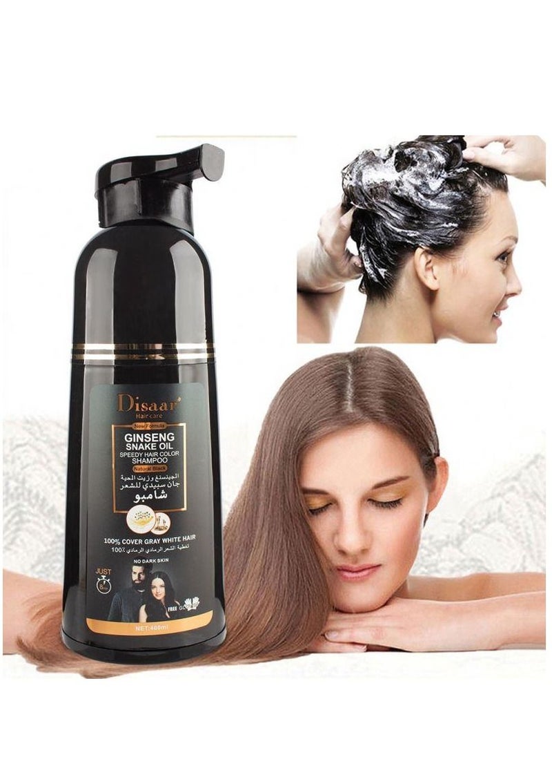 Disaar - Ginseng And Snake Oil Shampoo For Natural Black Hair Dye 400 ml - Image 1